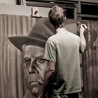 Alex Scott Artist in his Studio